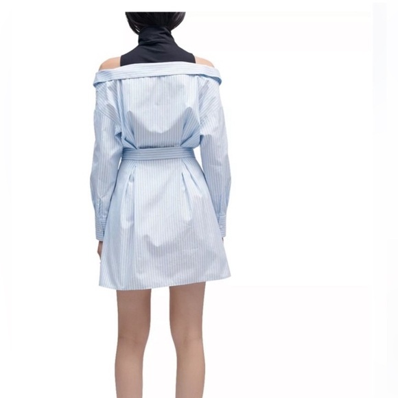 NWT Maje TROMPE-L’OEIL STRIPED SHIRT DRESS in Sz. 36 - Picture 4 of 12